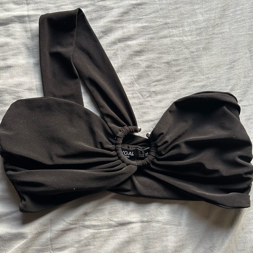 Nasty Gal Black Bustier Crop Top